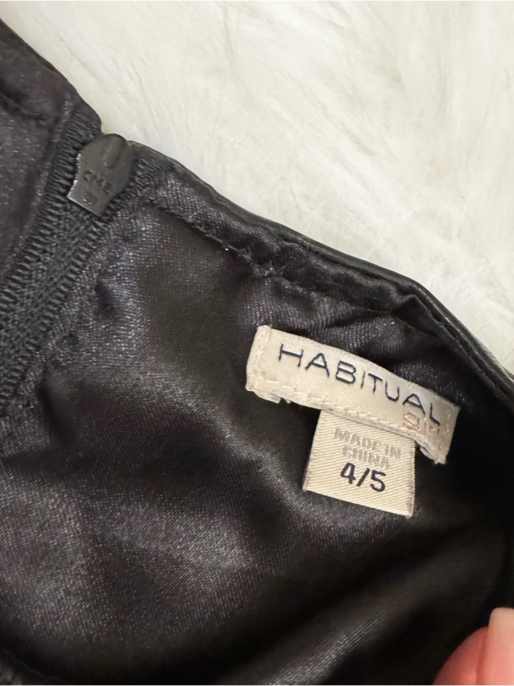 Habitual Black Faux Leather Pocket Dress for Girls - Picture 4 of 10